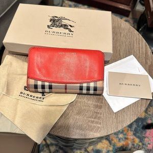 Red house check burberry wallet